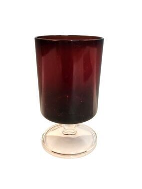 Vintage Ruby Red Luminarc France Arcoroc 4.5” Footed Cordial Glass Elegant Retro